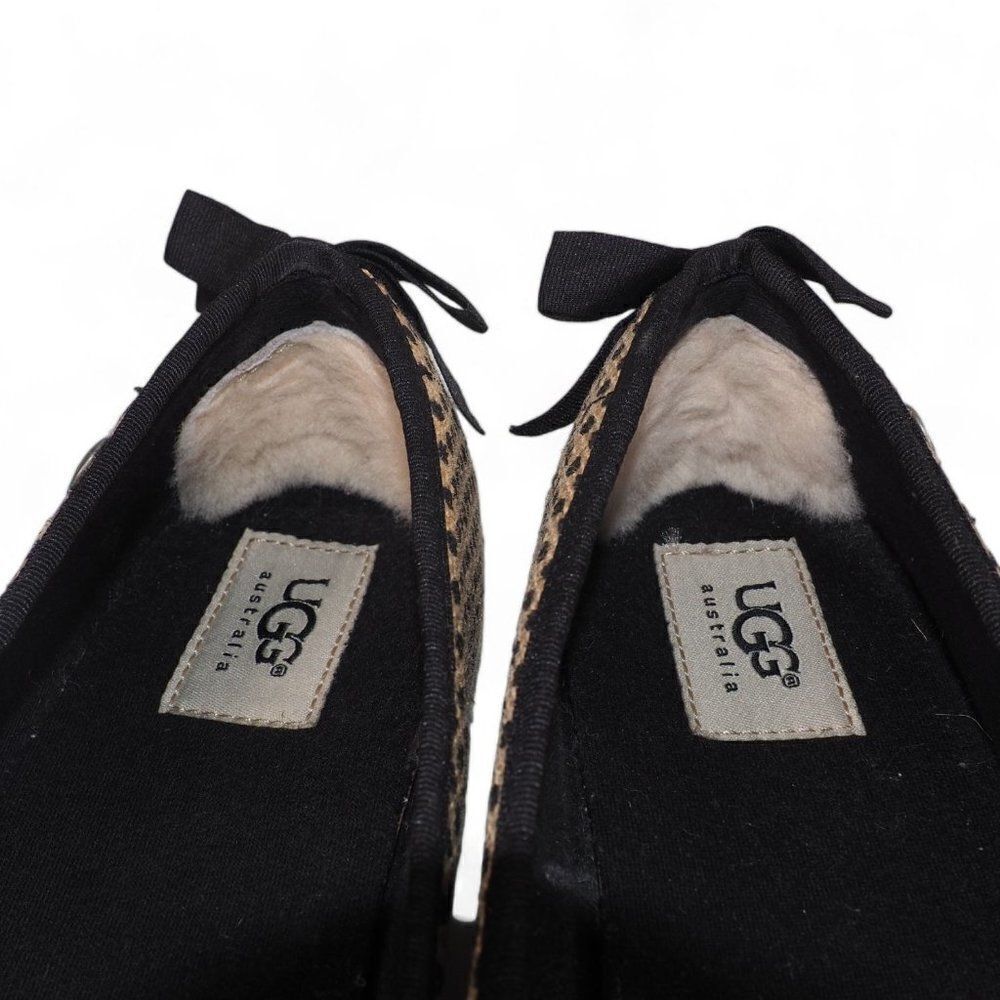 UGG Australia Indah Burlap Polka Dot Ballet‎ Flats Tan / Black 1004329 Women's 8 - Picture 11 of 11